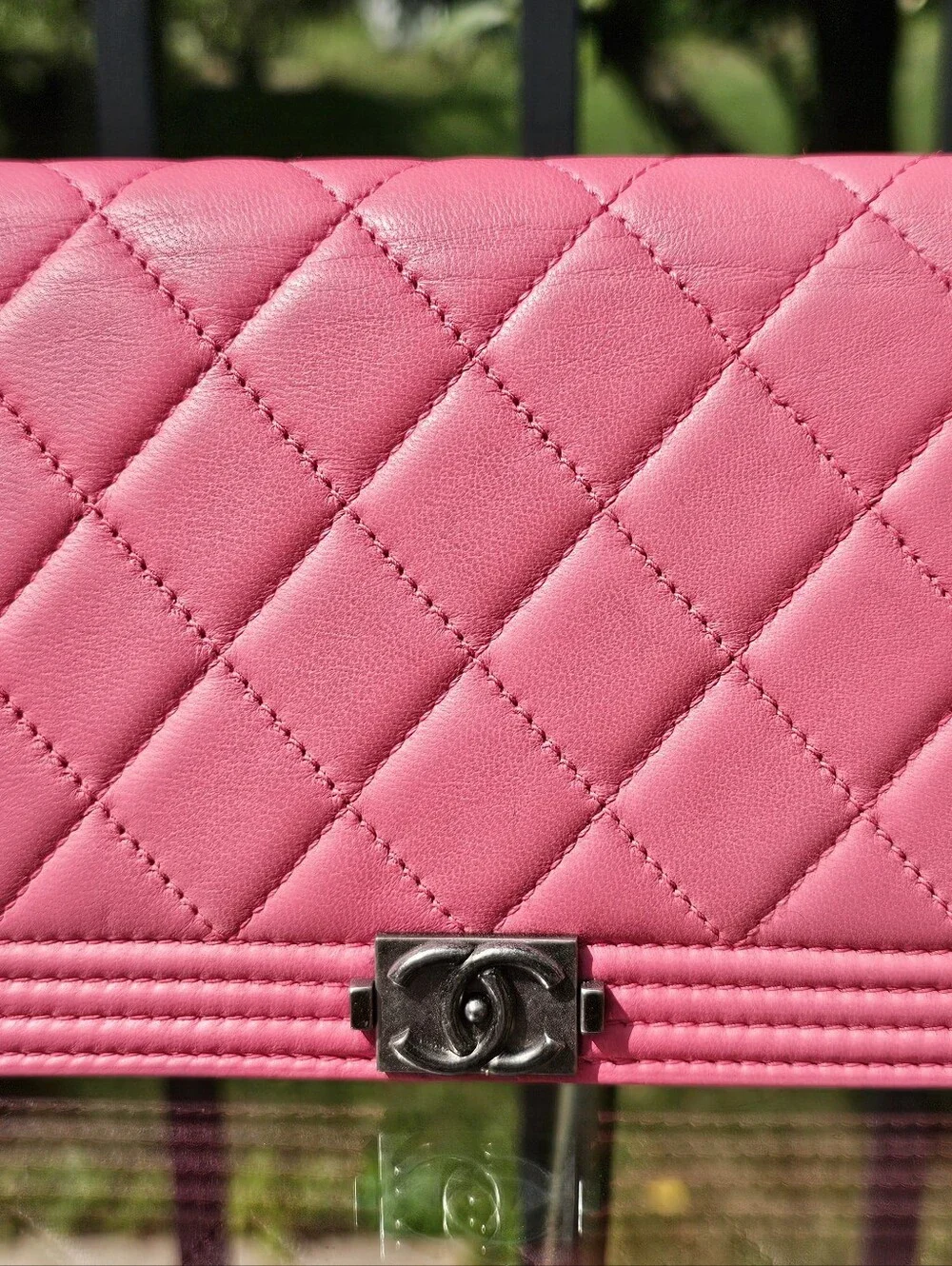 Chanel Long Boy Wallet In Bubble Gum Pink